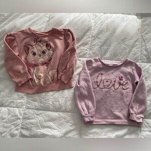 4T girls sweatshirt sweater shirt BUNDLE glitter love butterfly aristocats kitty